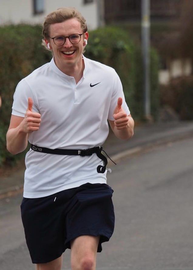 David Blomeyer running outdoors